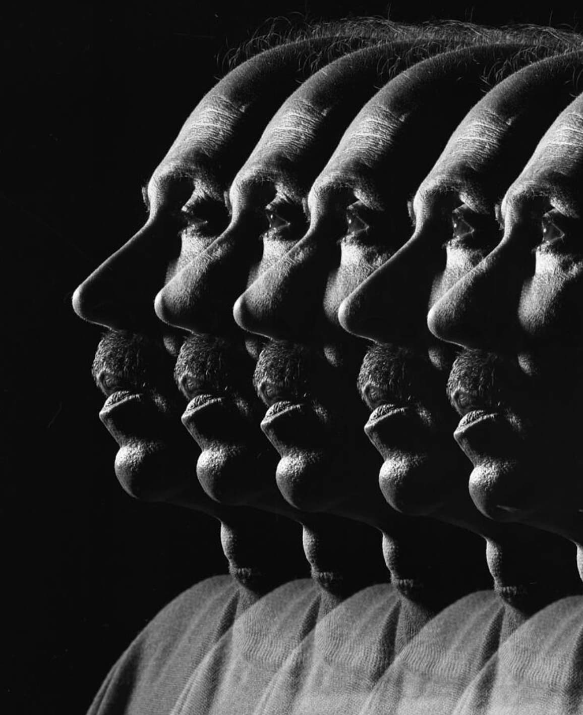 Multiple-exposure portrait of Basil Alkazzi. By Jack Mitchell, November 1992.